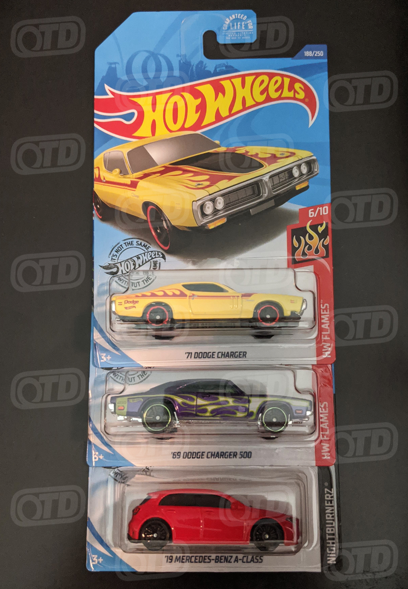 2020 Hot Wheels  #188 Yellow  71 Dodge Charger HW Flames 6/10 New Near Mint 